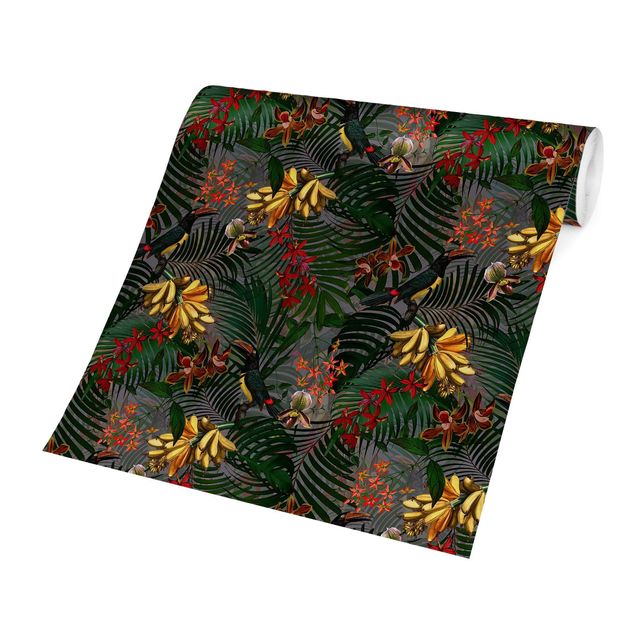 Tapety Paprocie tropikalne z zielenią tukanową