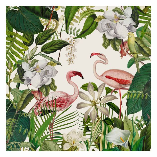 Andrea Haase obrazy  Tropikalne flamingi z roślinami