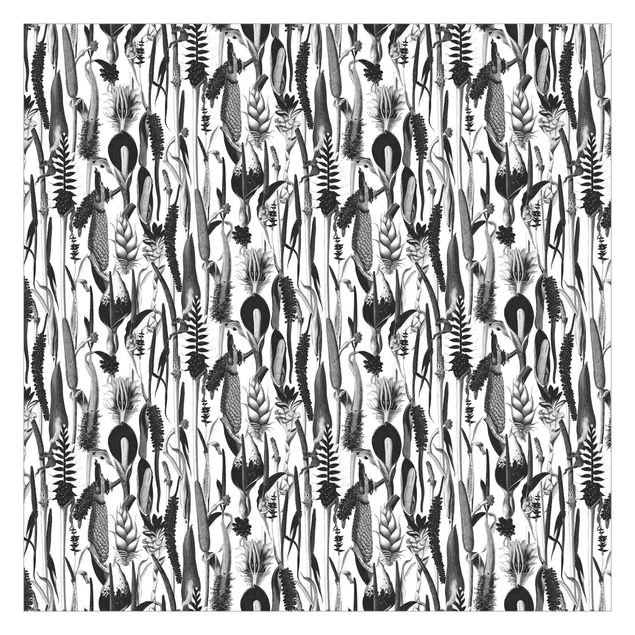 Tapeta - Tropikalny luksusowy wzór czarno-biały