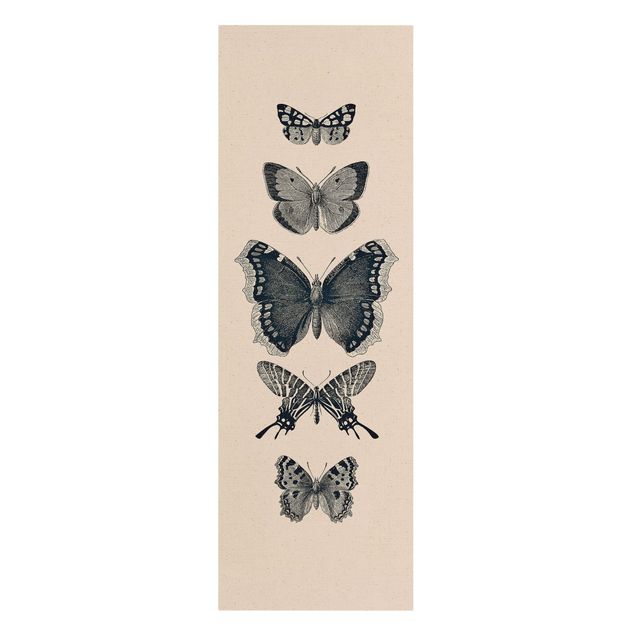 Zwierzęta obrazy Motyle z atramentu na beżowym tle