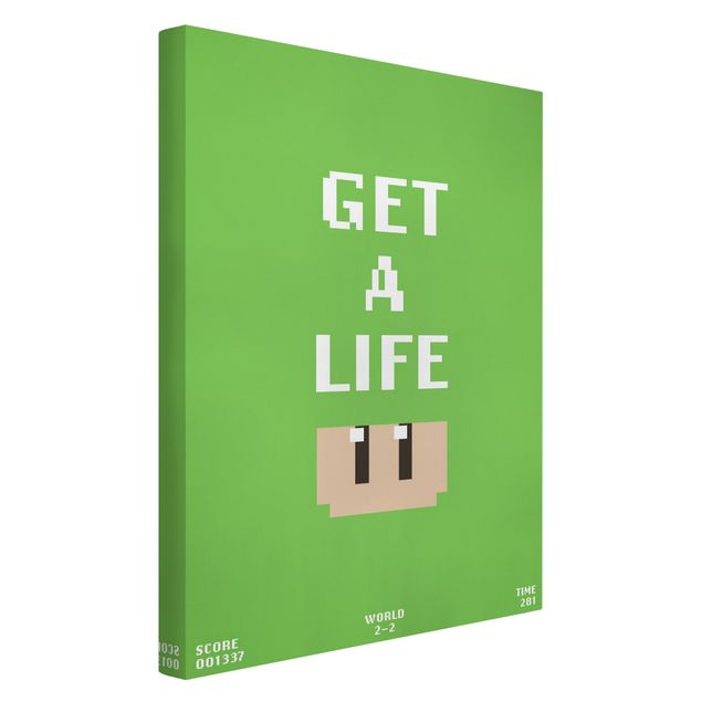 Zielony obraz Video Game Text Get A Life In Green