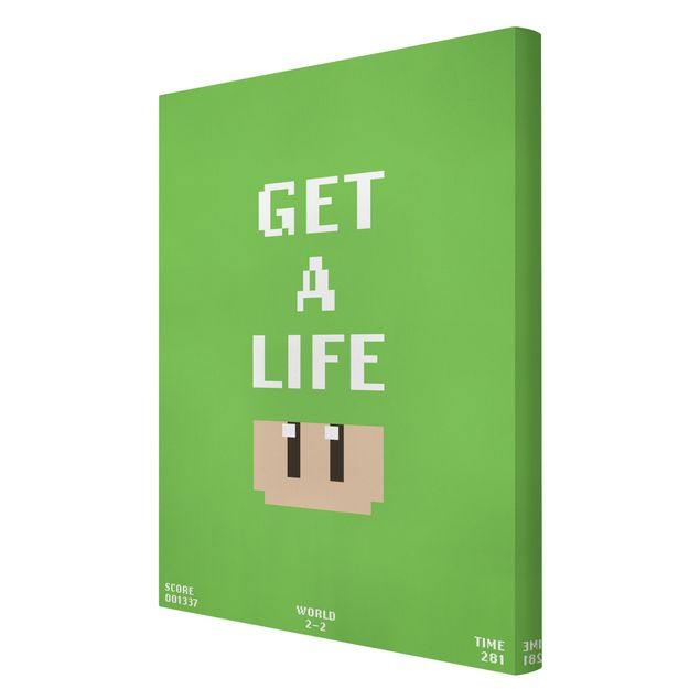 Obraz na płótnie Video Game Text Get A Life In Green