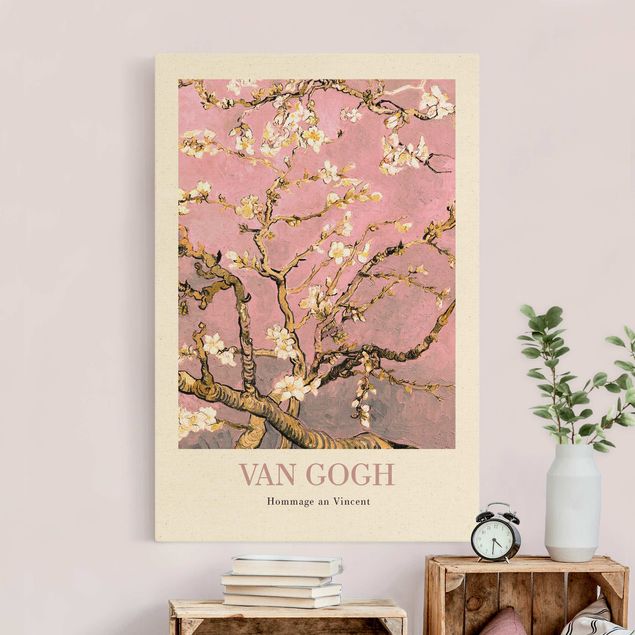 Obrazy nowoczesny Vincent van Gogh - Różowy kwiat migdałowca - edycja muzealna