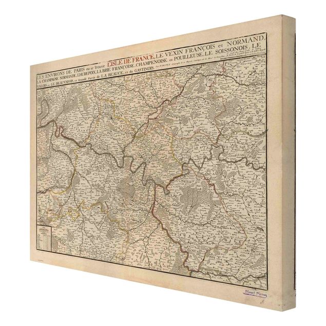 Obrazy mapy Mapa Francji w stylu vintage