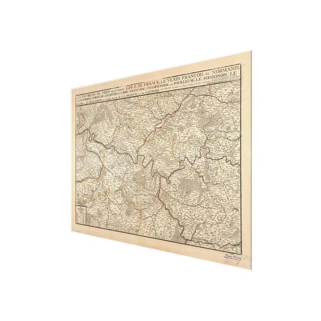 Obrazy powiedzenia Mapa Francji w stylu vintage