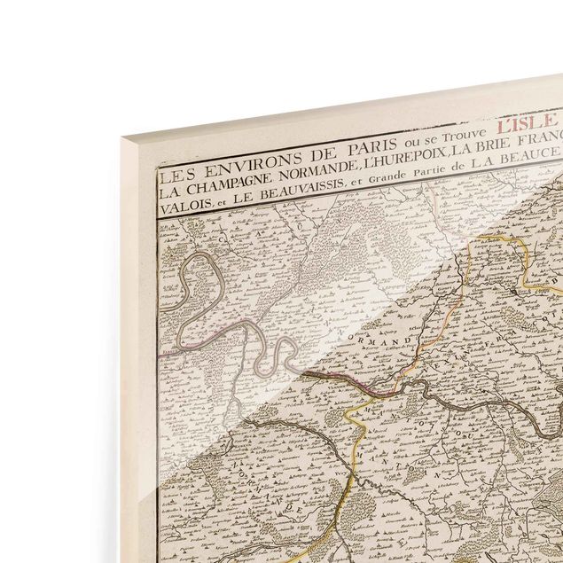 Obraz vintage Mapa Francji w stylu vintage