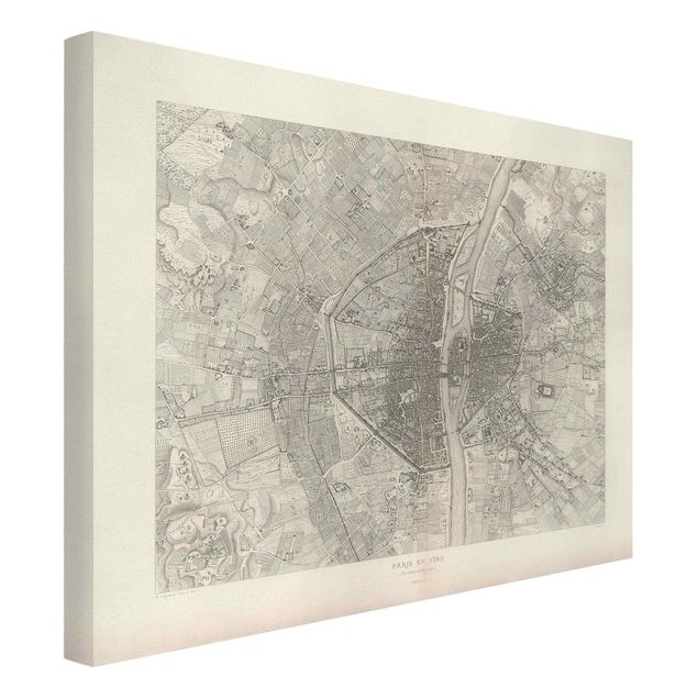 Obrazy retro Mapa Paryża w stylu vintage