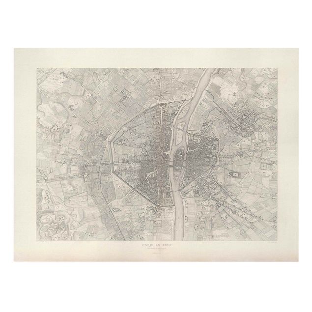 Obrazy Paryż Mapa Paryża w stylu vintage