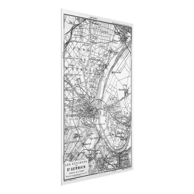 Obrazy powiedzenia zabytkowa mapa St Germain Paryż