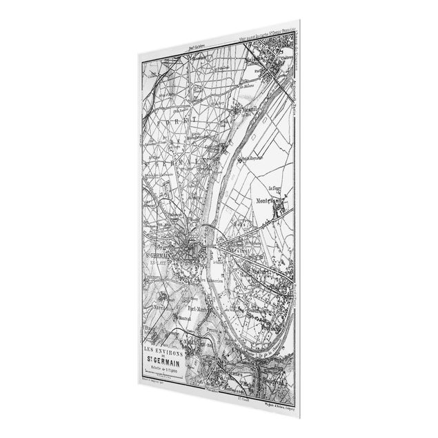 Paryż obraz zabytkowa mapa St Germain Paryż