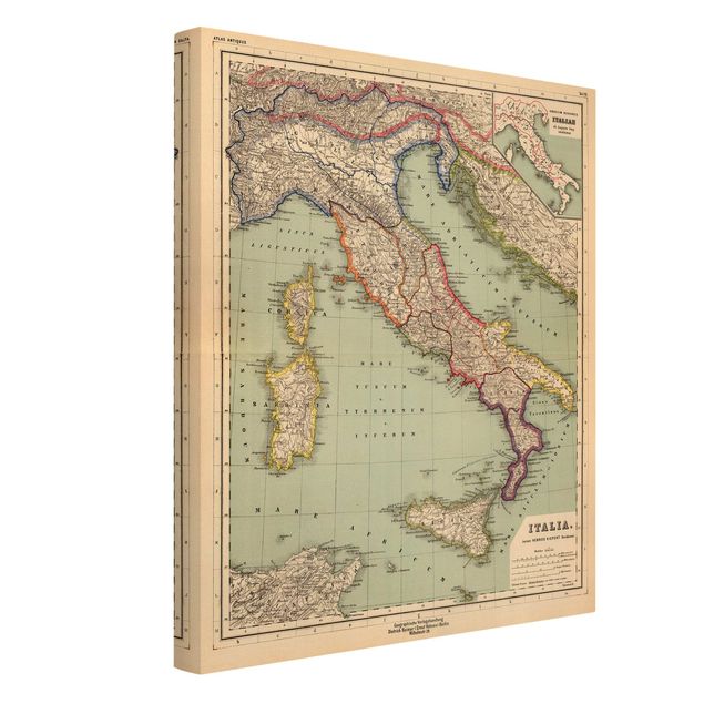 Obraz vintage Mapa Włoch w stylu vintage