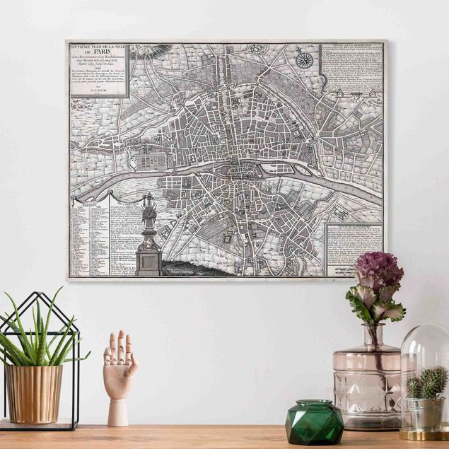 Dekoracja do kuchni Mapa miasta w stylu vintage Paryża ok. 1600 r.