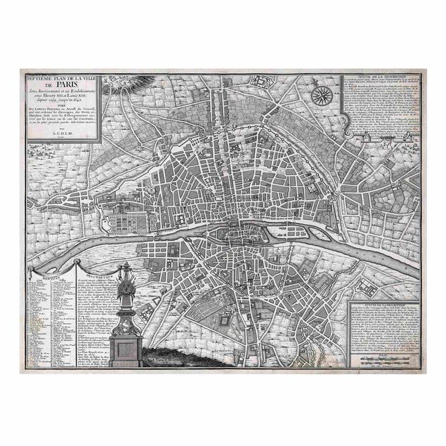 Obrazy paryża Mapa miasta w stylu vintage Paryża ok. 1600 r.