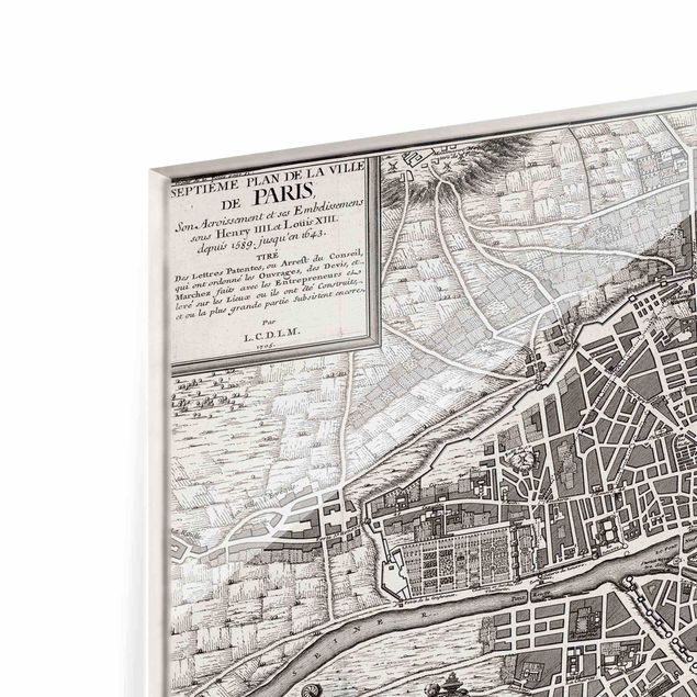 Obraz vintage Mapa miasta w stylu vintage Paryża ok. 1600 r.