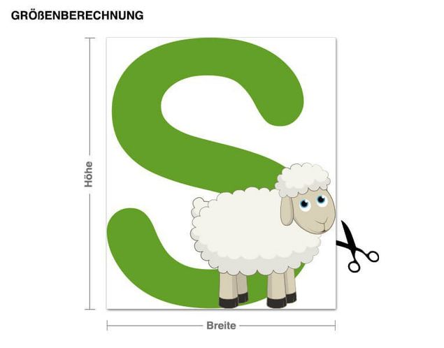 Naklejki litery na ścianę Dziecięce ABC - Owce