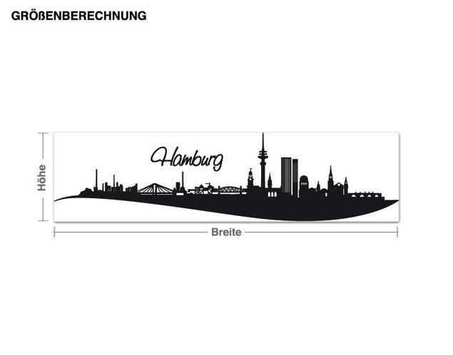 Naklejki na ścianę Niemcy Skyline Hamburg