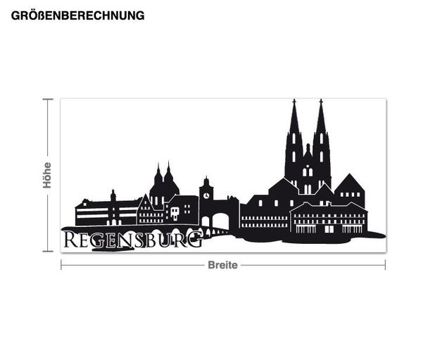 Naklejki na ścianę metropolia Skyline Regensburg