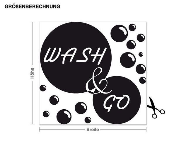 Naklejka na ścianę - Wash&Go