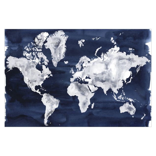 Fototapeta - Woda Mapa świata ciemna