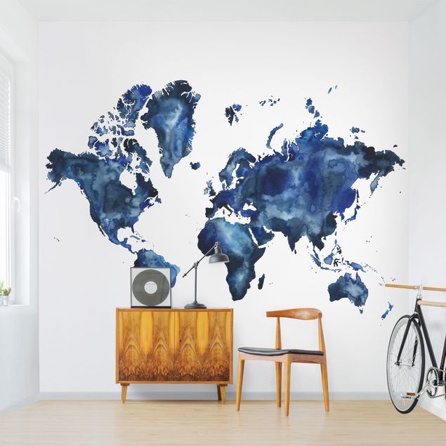 Niebieskie tapety Wodna mapa świata światło