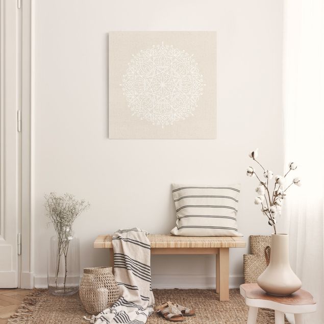 Obrazy nowoczesny Linie białe - Mandala