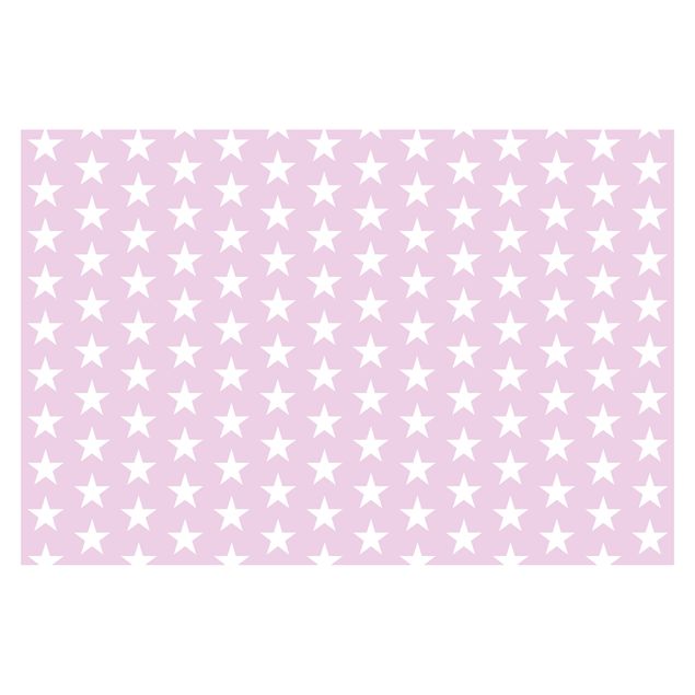 Tapeta - Białe gwiazdki na różowym tle
