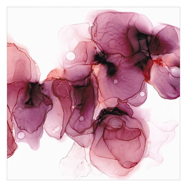 Fototapeta - Dzikie kwiaty w kolorze purpury i złota