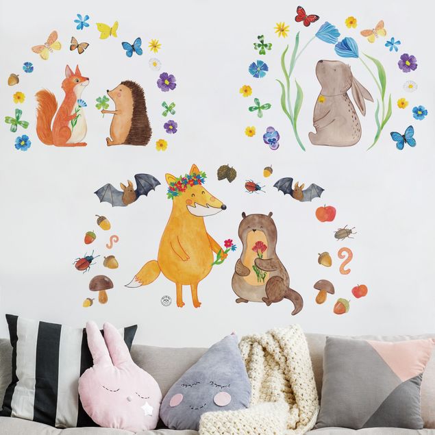 Naklejki na ścianę zwierzęta Mr. & Mrs. Panda - Mieszkańcy lasu i mali przyjaciele