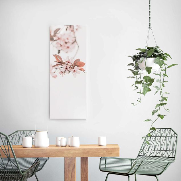 Obrazy do salonu nowoczesne Czułe kwiaty wiśni na gałęzi