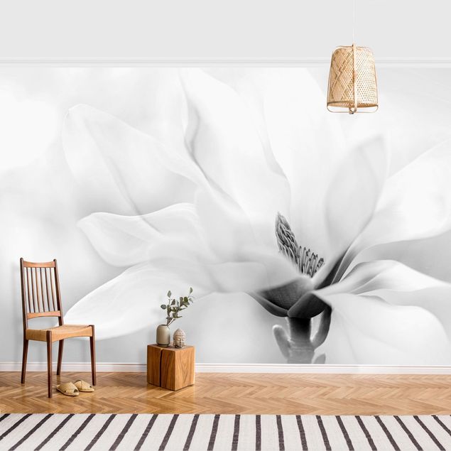 Dekoracja do kuchni Czarno-biały kwiat magnolii