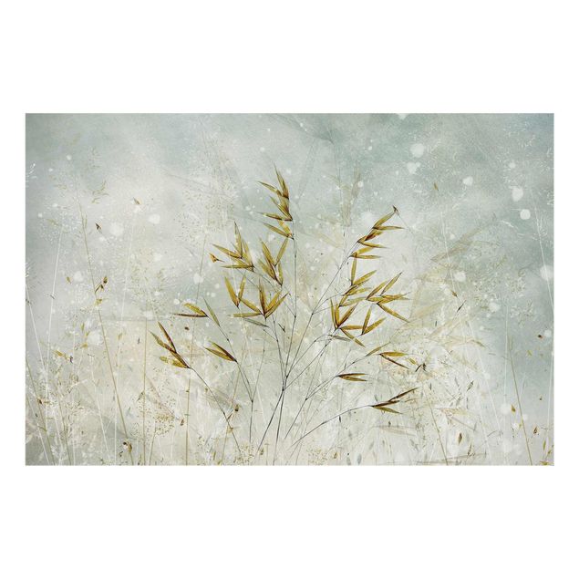 Obrazy vintage Delikatne gałązki w zimowej mgle