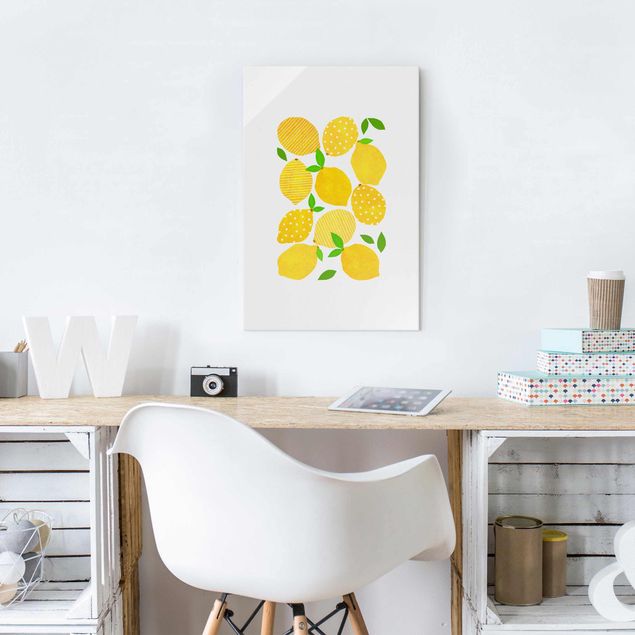 Obrazy na szkle portret Lemony z kropkami