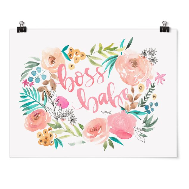Obrazy z motywem kwiatowym Pink Blossoms - Boss Babe