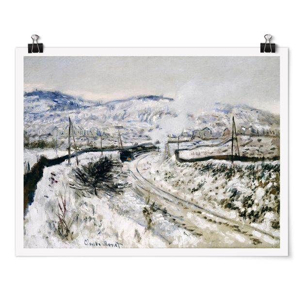 Impresjonizm obrazy Claude Monet - Pociąg na śniegu