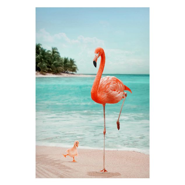 Dekoracja do kuchni Plaża z flamingiem