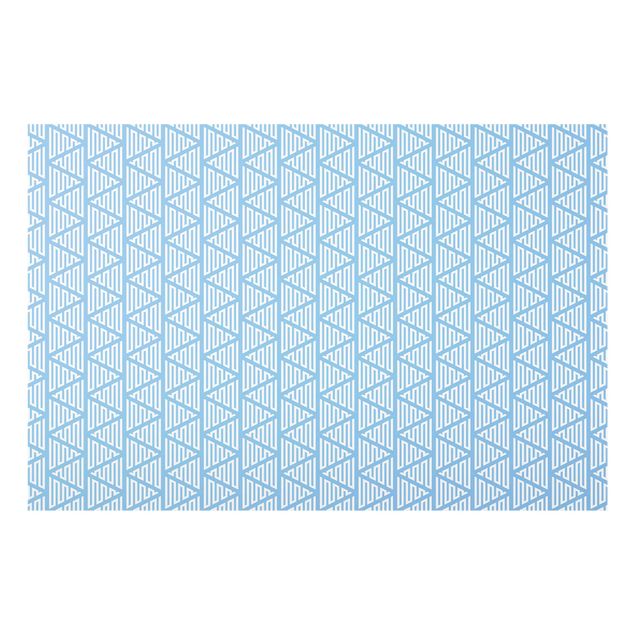 Panel szklany do kuchni - Wzór w trójkąty rozwidlone w kolorze niebieskim