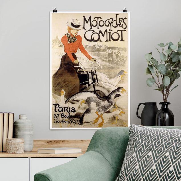 Dekoracja do kuchni Théophile-Alexandre Steinlen - Plakat reklamowy motocykli Comiot