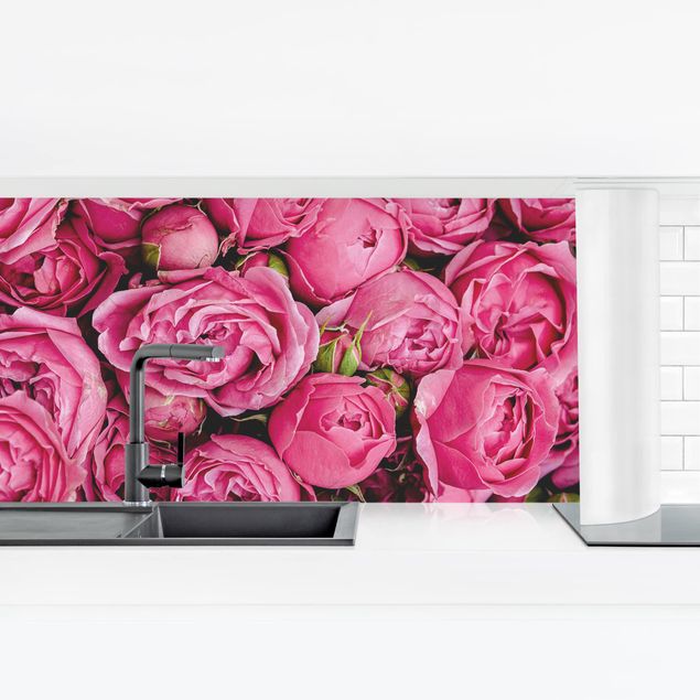 Panel ścienny do kuchni - Różowe piwonie