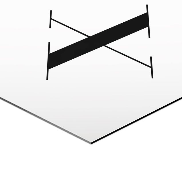 Obraz heksagonalny Biała litera Szeryf X