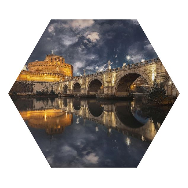 Obraz z niebieskim Ponte Sant'Angelo w Rzymie