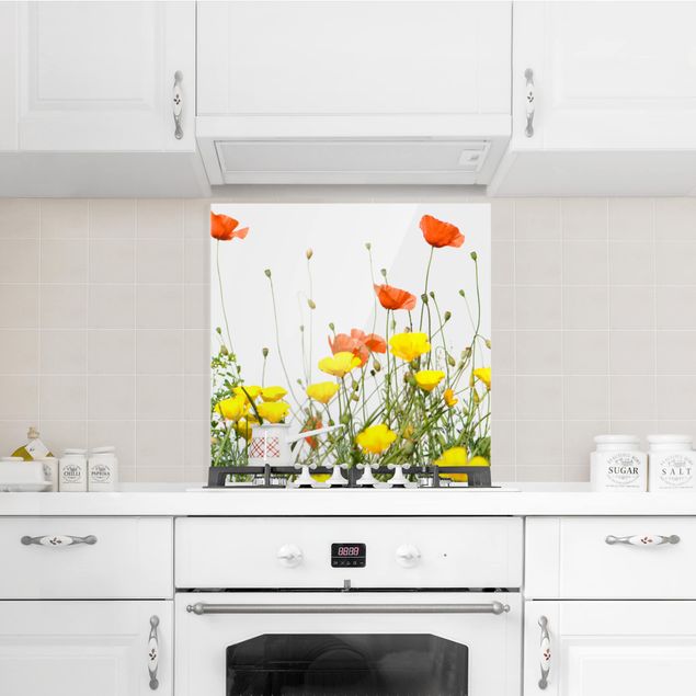 Panel szklany do kuchni Dzikie kwiaty