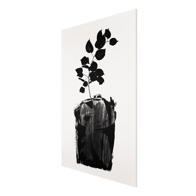 Obrazy nowoczesne Graficzny świat roślin - czarne liście