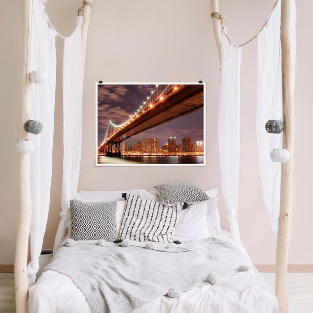Obrazy do salonu nowoczesne Most Manhattan
