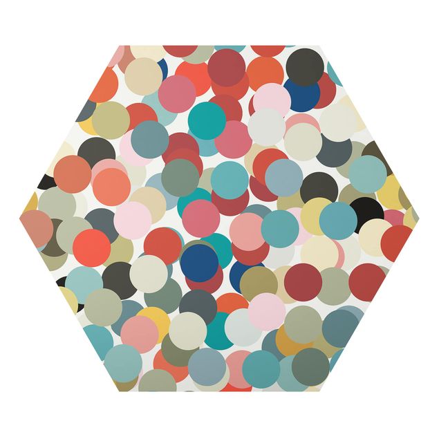 Obraz heksagonalny z Alu-Dibond - Confetti