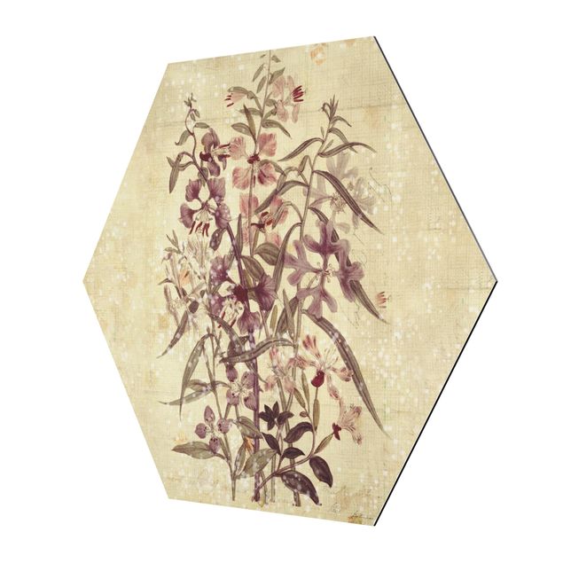 Obrazy z motywem kwiatowym Vintage floral Linen Look