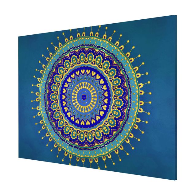 Obrazy duchowość Mandala Niebieski Złoto