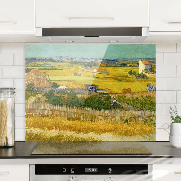 Panel szklany do kuchni - Vincent van Gogh - Żniwa