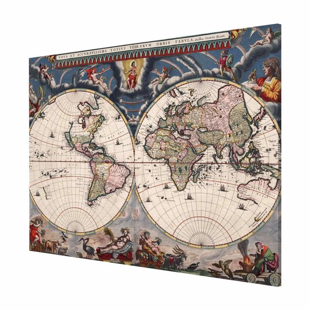 Vintage obrazy Historyczna mapa świata Nova et Accuratissima z 1664 r.