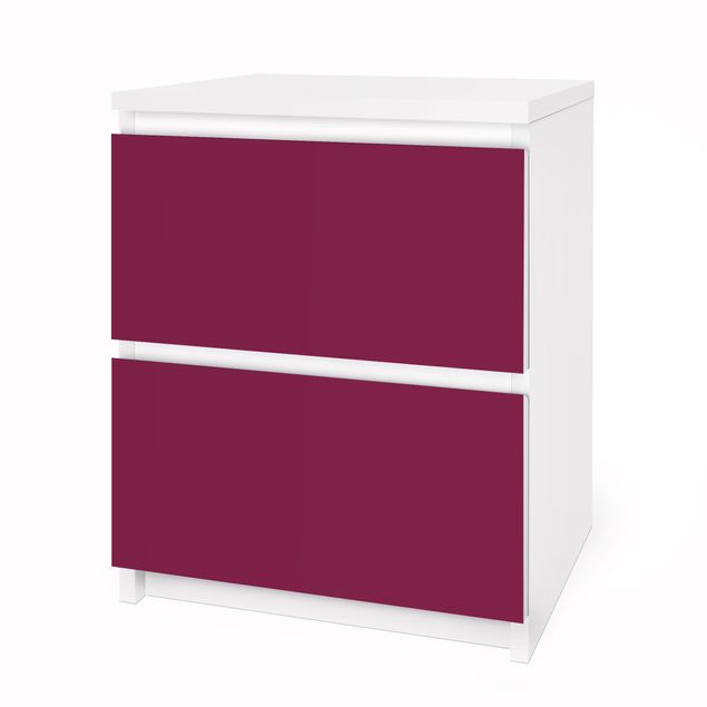 Okleina meblowa IKEA - Malm komoda, 2 szuflady - Kolor Wino Czerwony