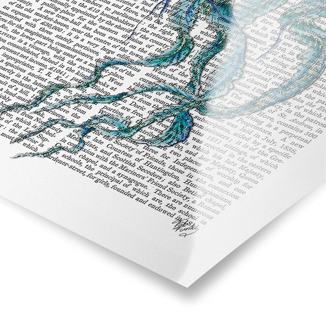 Obraz z niebieskim Czytanie o zwierzętach - Meduza
